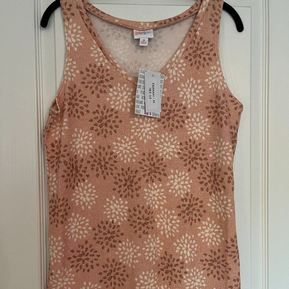 NEW LuLaRoe FARRAH Knit Tank Sleeveless Top Blouse Women's MEDIUM Pink LLR